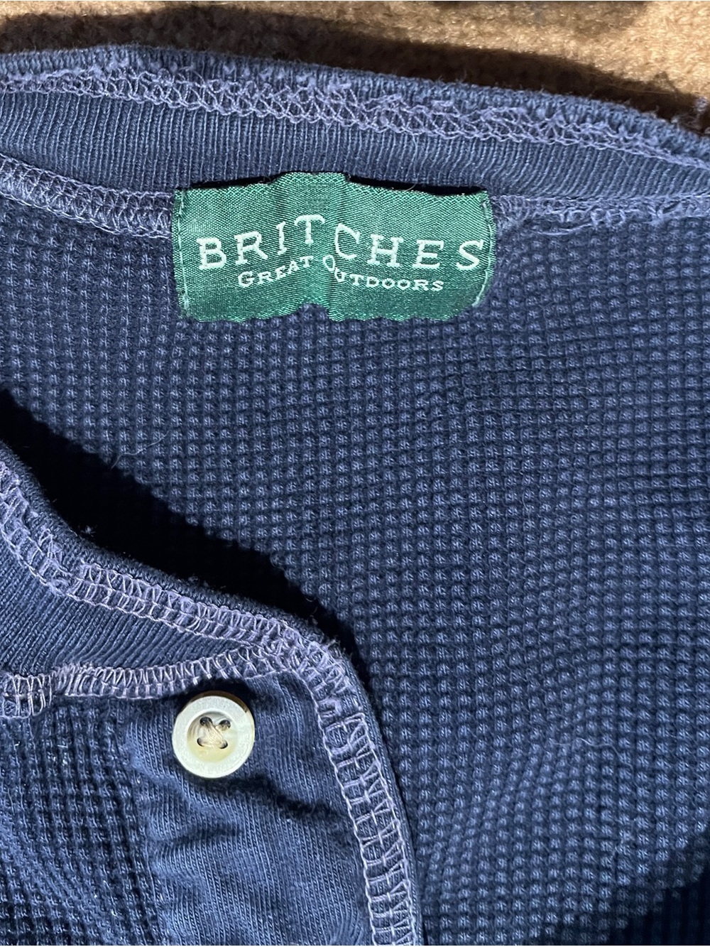 Vintage-Style Navy Henley Shirt - Britches - Picture 2 of 3